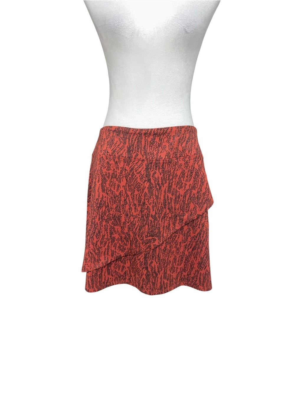 Eddie Bauer Athletic Skort Built In Shorts Coral Print Mini Skirt